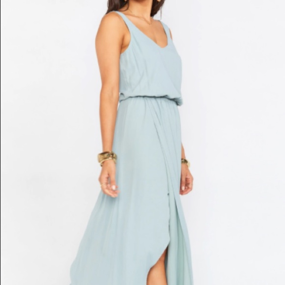 Kendall Maxi Dress Silver Sage Crisp Size XS